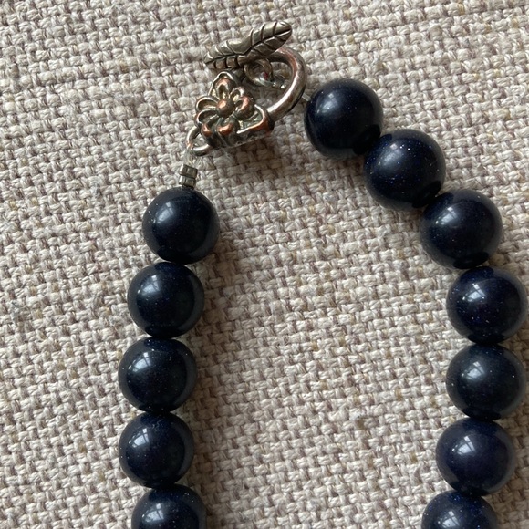 Black with a Tint of Glitter Gemstone Bracelet, Vintage - Picture 2 of 9